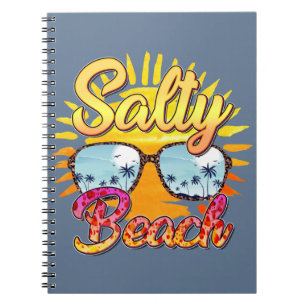 Caderno Espiral Salty Beach Sol Tropical e Árvore Palm