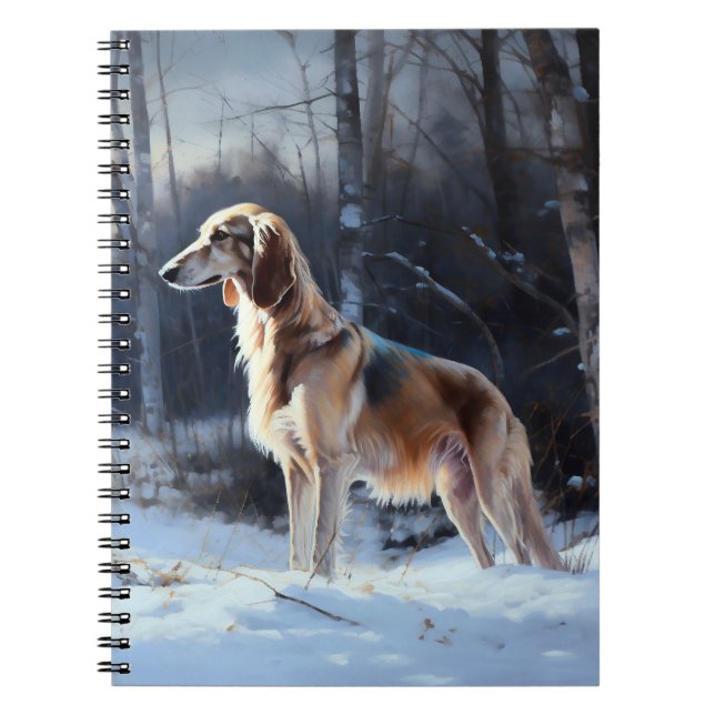 Caderno Espiral Saluki Deixe-o nevar no Natal (Frente)
