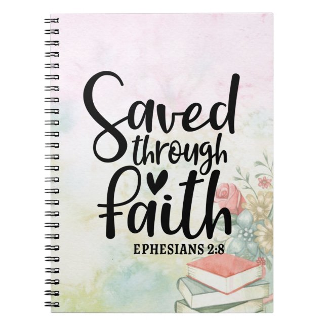 Caderno Espiral Salva através da fé (Frente)