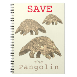 Caderno Espiral Salvar Pangolin em Ativismo aos Direitos dos Anima