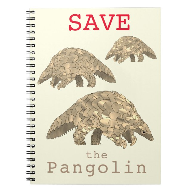 Caderno Espiral Salvar Pangolin em Ativismo aos Direitos dos Anima (Frente)