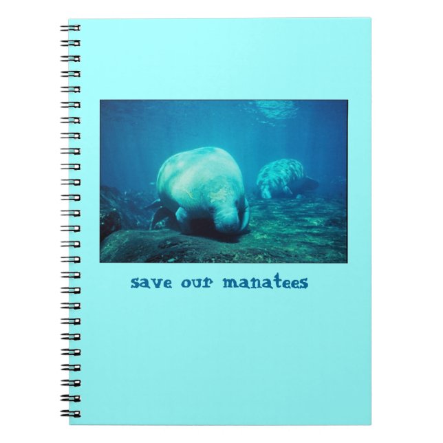 Caderno Espiral Salve nosso notebook Manateus (Frente)