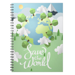 Caderno Espiral Salve o mundo