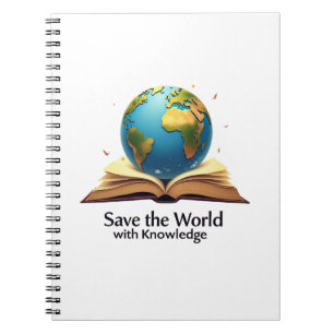 Caderno Espiral Salve o Mundo com Conhecimento