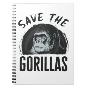 Caderno Espiral Salve os Gorilas Gorila Ameaçado de Extinção