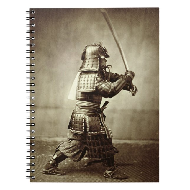 Caderno Espiral Samurai com espada aumentada, c.1860 (impressão do (Frente)