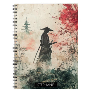 Caderno Espiral Samurai Silencioso Floresta Carmesim (1)