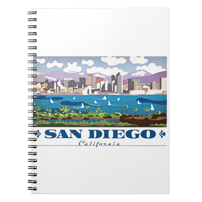 Caderno Espiral San Diego Skyline (Frente)