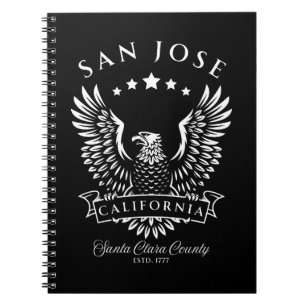 Caderno Espiral San Jose Santa Clara County Califórnia Vintage