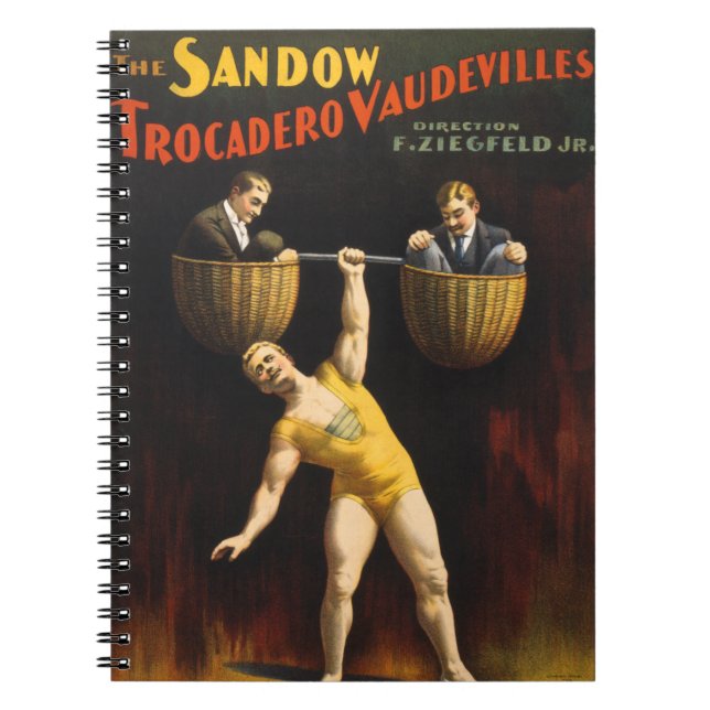 Caderno Espiral Sandow Eugen Sandow Vaudeville Weightlifter (Frente)