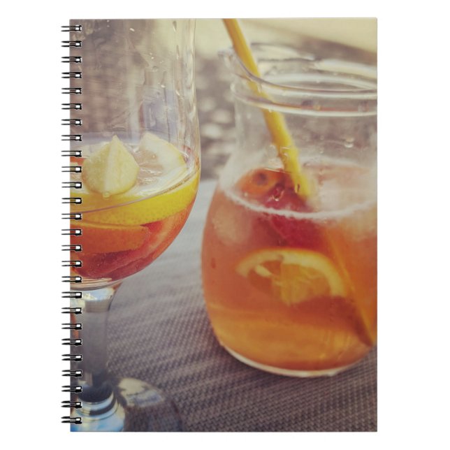 Caderno Espiral Sangria e Sol (Frente)
