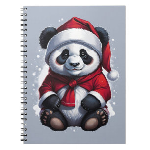 Caderno Espiral Santa Claus Baby Panda Natal