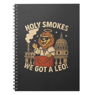 Caderno Espiral Santa Fumaça Papa Leão XIV Igreja Cristã