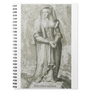 Caderno Espiral Santa Hildegarda de Bingen Arte Mística Medieval