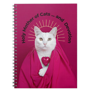 Caderno Espiral Santa Mãe Cat Notepad
