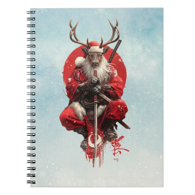 Caderno Espiral Santa Reindeer Warrior – Holiday Battle Edition (Frente)