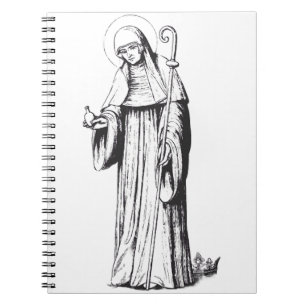 Caderno Espiral Santa Walpurga missionária anglo-saxã medieval