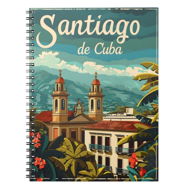 Caderno Espiral Santiago de Cuba: Alma Rítmica do Caribe (Frente)