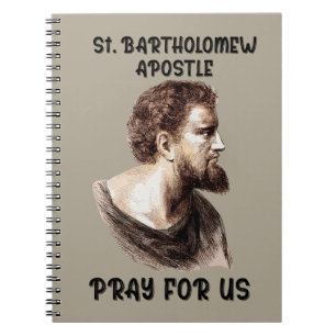 Caderno Espiral Santo Bartolomeu, Rogai por Nós Apóstolo Católico