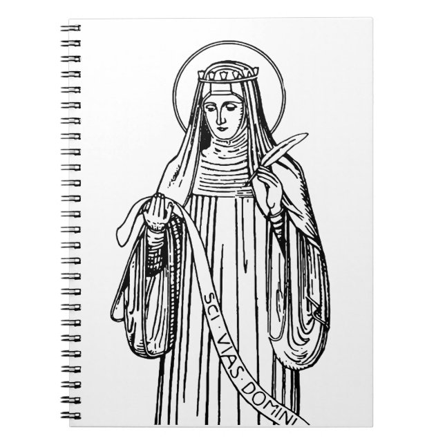 Caderno Espiral Santo Hildegard do Doutor Bingen da Igreja (Frente)