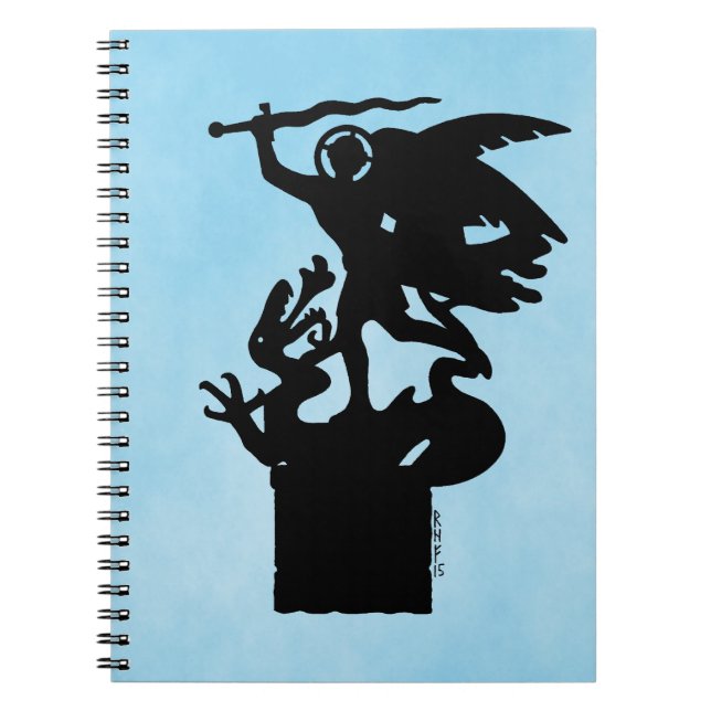 Caderno Espiral Santo Michael e Dragon (Frente)