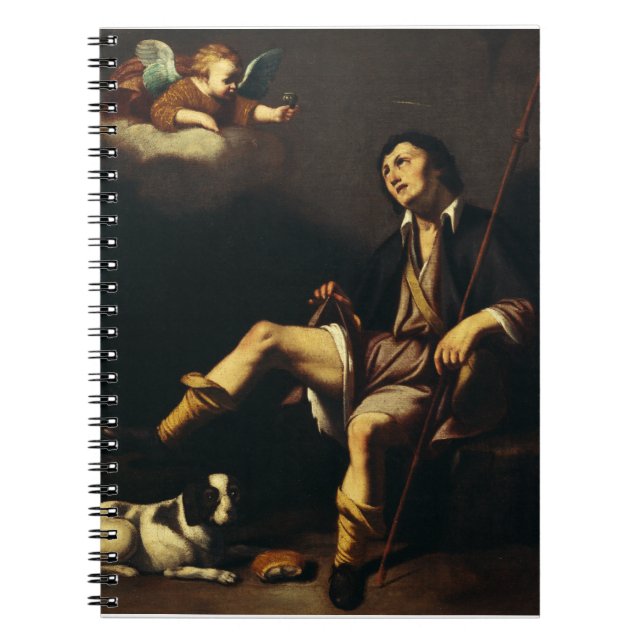 Caderno Espiral Santo Roch e o Anjo pela Cara François (Frente)