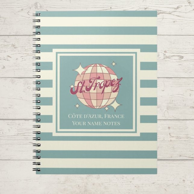 Caderno Espiral Santo rua Tropez França férias de Verão (Criador carregado)