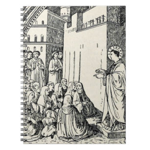 Caderno Espiral Santo Stephen Preaching por Fra Angélico