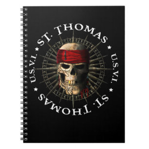 Caderno Espiral Santo Thomas USVI Pirate Skull