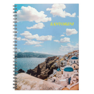 Caderno Espiral Santorini, Grécia Beach House