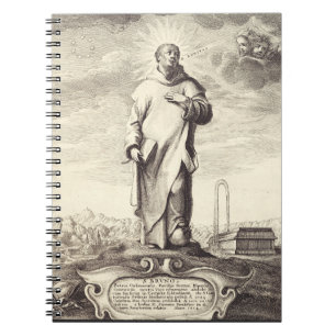 Caderno Espiral São Bruno de Colônia Estilo de Arte de Gravura Ant