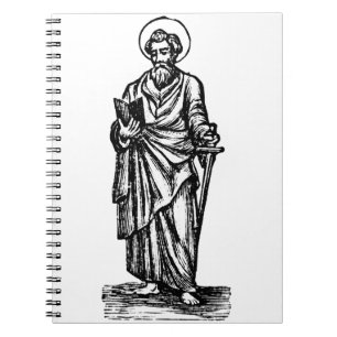 Caderno Espiral São Paulo Apóstolo com Espada Arte Sacra