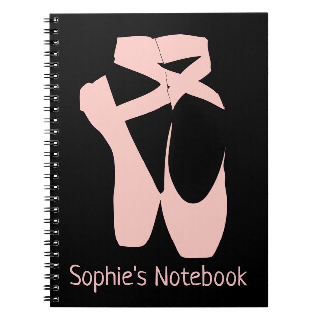Caderno Espiral Sapatilhas de ballet rosa (Frente)