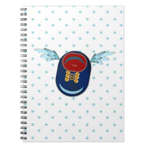 Caderno Espiral Sapato de desenho animado com asas e estrelas fofo