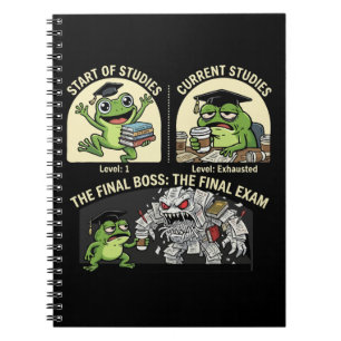 Caderno Espiral Sapo Aluno Divertido Exame Final Chefe de Nível
