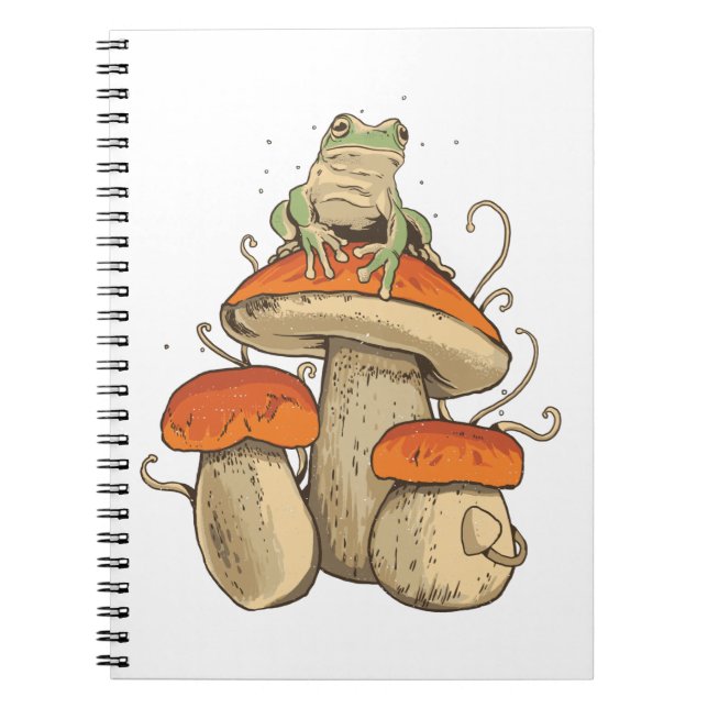 Caderno Espiral Sapo com cogumelos (Frente)