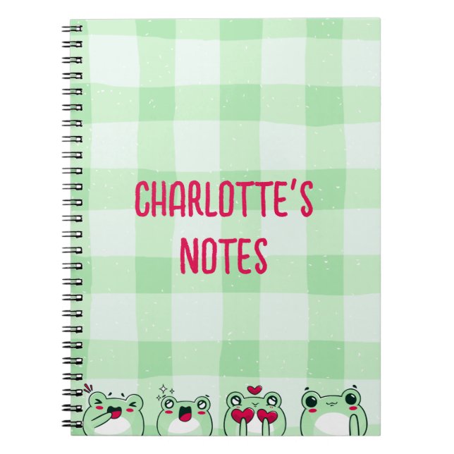 Caderno Espiral Sapo de Cartoon de Manga Personalizável para Crian (Frente)