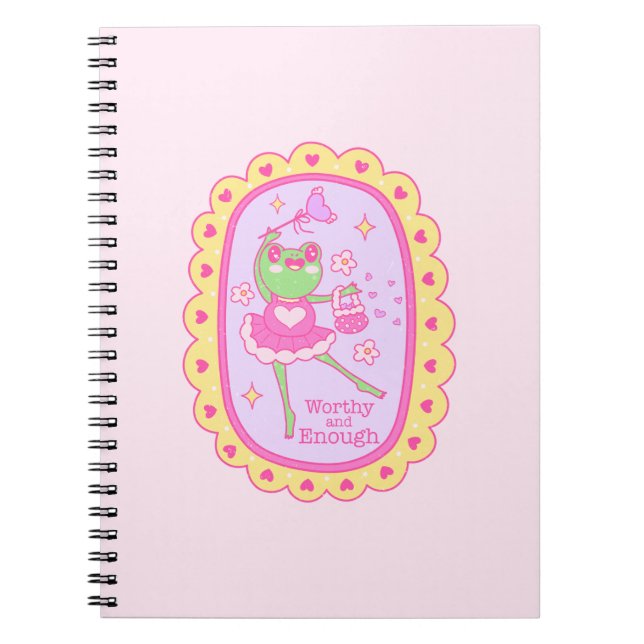 Caderno Espiral Sapo de Jolly bonito - Digno e Suficiente (Frente)