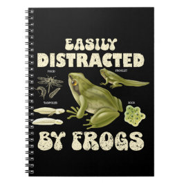 Caderno Espiral Sapo Engraçado, Facilmente Distraído Por Sapos