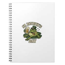 Caderno Espiral Sapo Engraçado Sonolento Dia de São Patrício