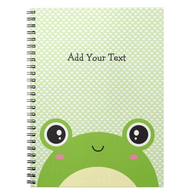 Caderno Espiral Sapo Gelado Kawaii Peek-a-Boo Personalizado (Frente)