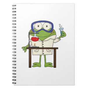 Caderno Espiral Sapo no laboratório de ciência