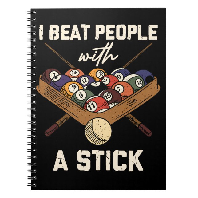 Caderno Espiral Sarcástico Billiard 8 Ball Humor Piscina (Frente)