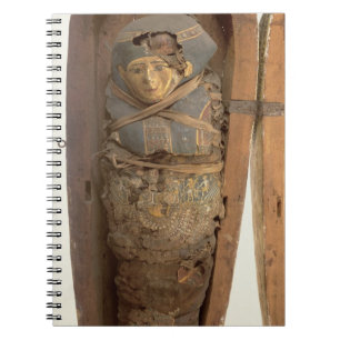 Caderno Espiral Sarcófago e corpo mummified de Psametik mim (664-
