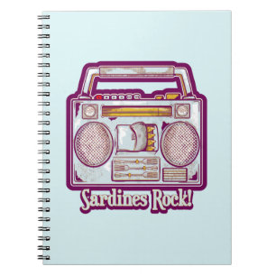 Caderno Espiral Sardinha engraçada estéreo