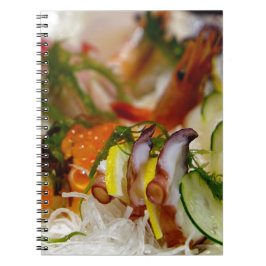 Caderno Espiral Sashimi Salmon Fish Comida marisco Japonês
