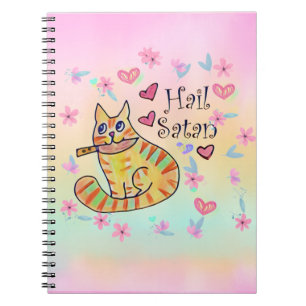 Caderno Espiral Satã de granizo gatinho sarcástico