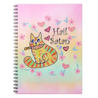 Caderno Espiral Satã de granizo gatinho sarcástico