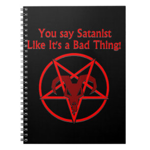 Caderno Espiral Satanista Má Coisa Humor Escuro no Pentáculo