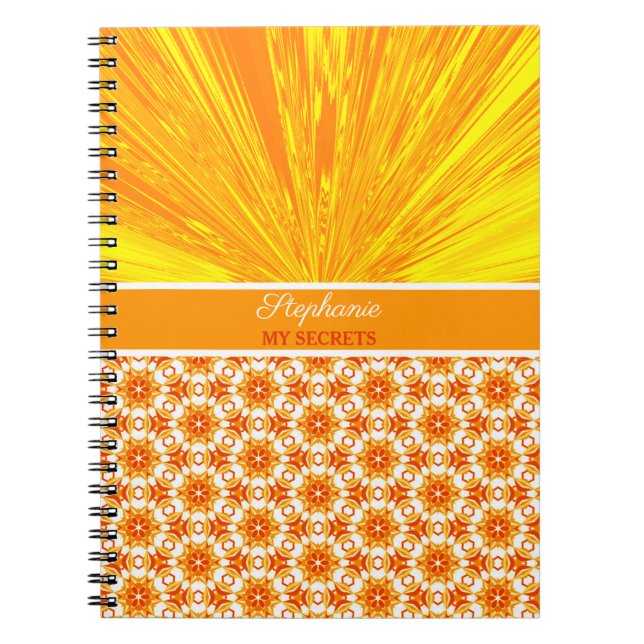 Caderno Espiral Satin Amarelo Caleidoscópio Meus Segredos Personal (Frente)